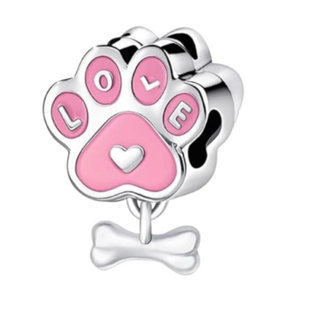 LOVE Paw Print Bracelet Charm-NEW